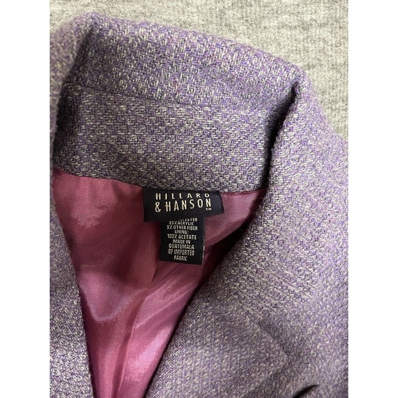 Hillard & Hanson Coat Women’s 4 Purple Tweed Wool Preppy Classic Workcore - Picture 3 of 11